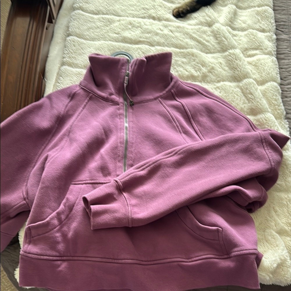 Lululemon Women's Mauve Half-Zip funnel neck Sweater